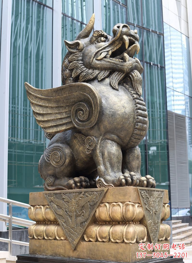 常州精美独角兽铜雕