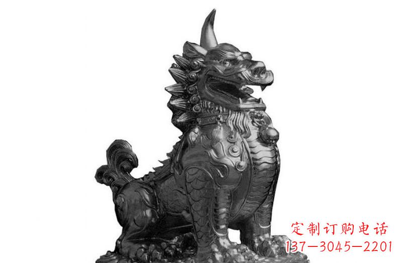 常州独角兽铜雕塑,精美细腻传统工艺