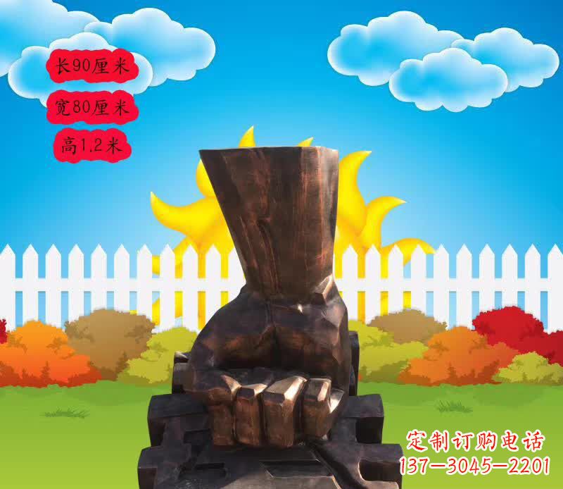 常州精美铜拳头雕塑