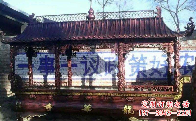 常州方形寺庙香炉铜雕 (2)