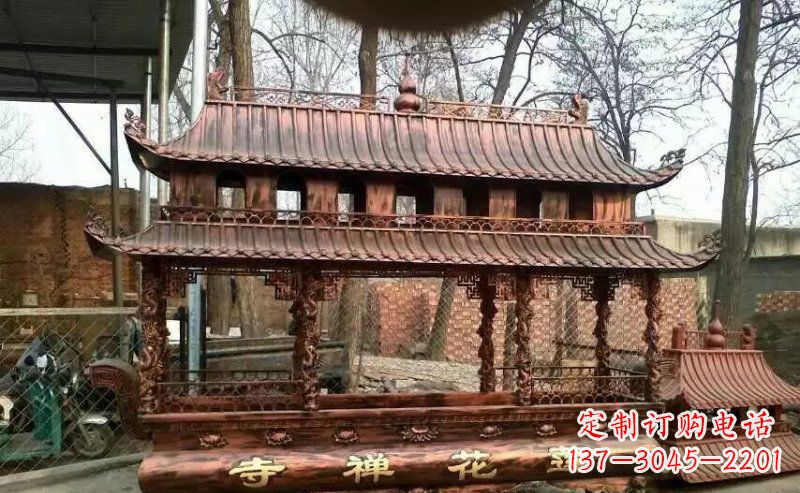 常州方形寺庙香炉铜雕