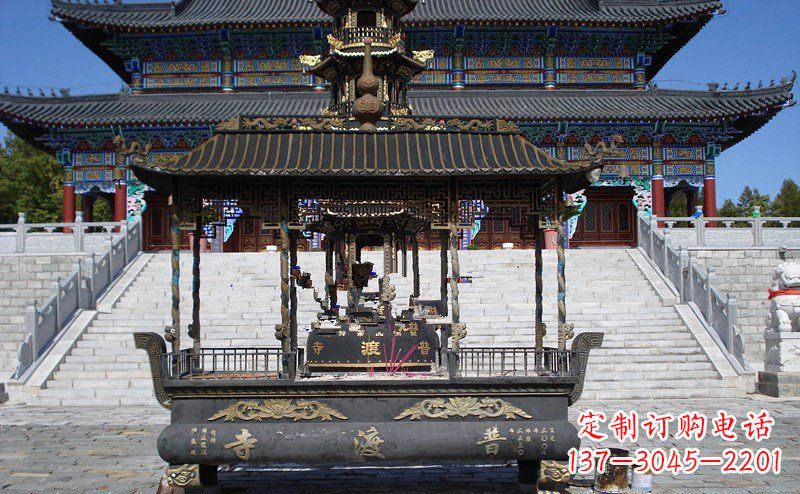 常州方形香炉寺庙铜雕_1