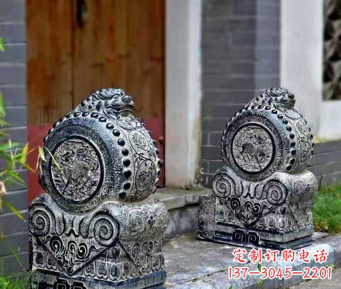 常州精美仿古抱鼓石门墩雕塑