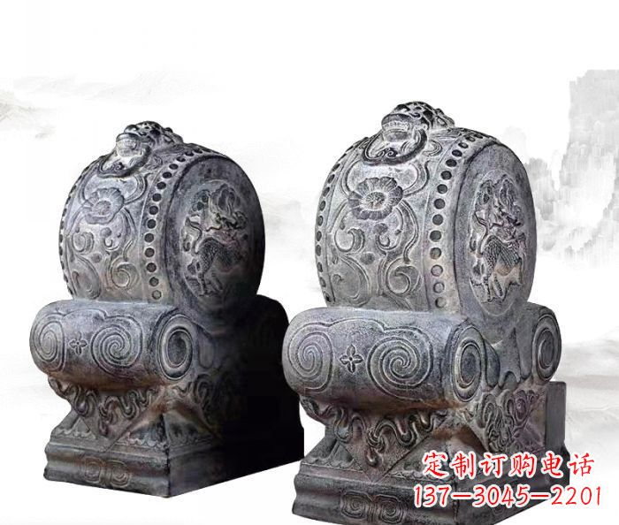 常州仿古抱鼓石门墩雕塑