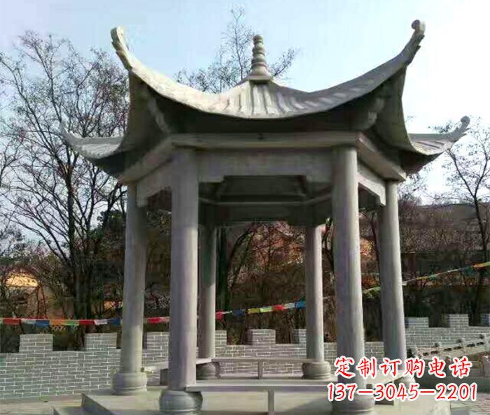 常州仿古六角凉亭石雕 (4)
