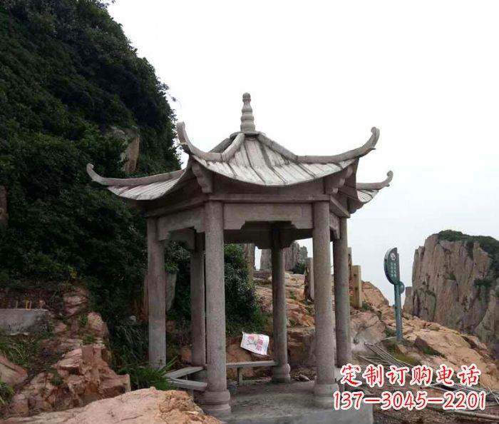 常州仿古六角凉亭石雕 (7)