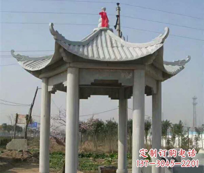 常州仿古六角凉亭石雕 (9)