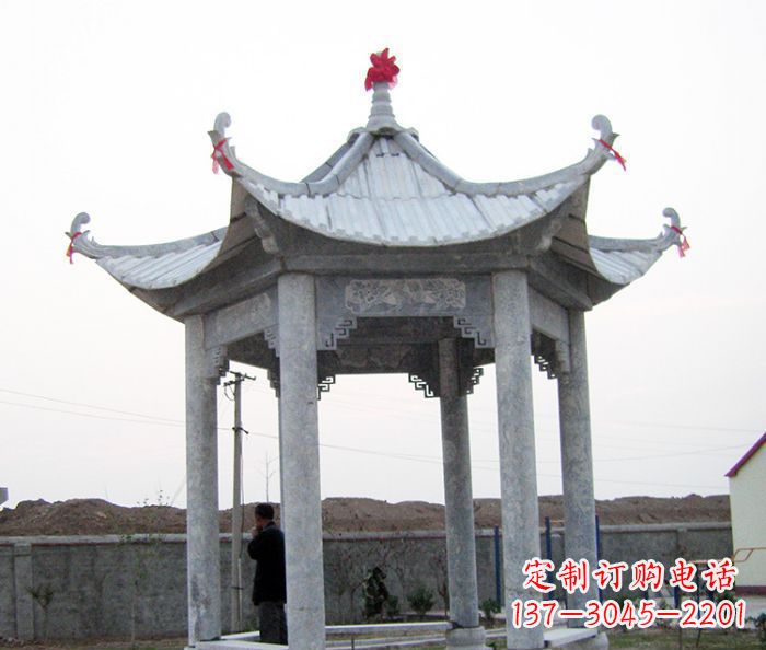 常州仿古六角石雕凉亭