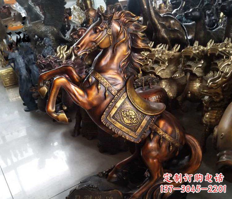 常州仿古马到成功铜雕塑摆件 (2)