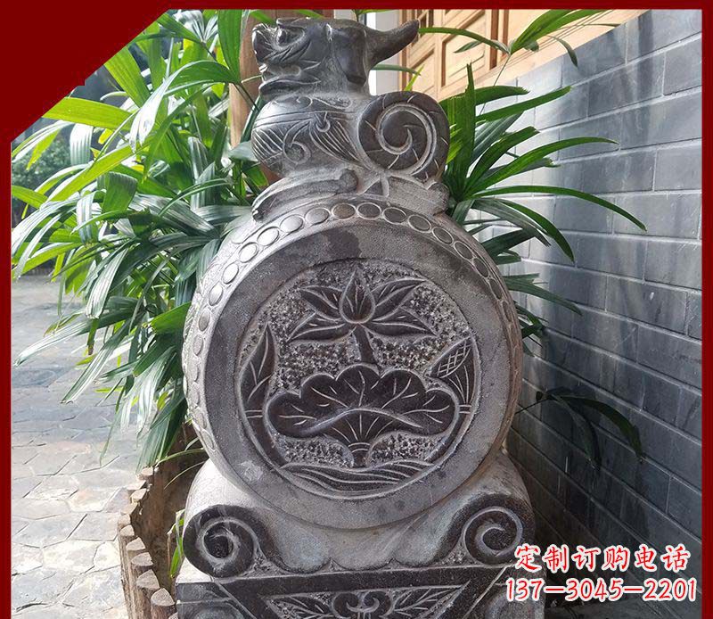 常州仿古貔貅抱鼓石招财镇宅门墩石雕