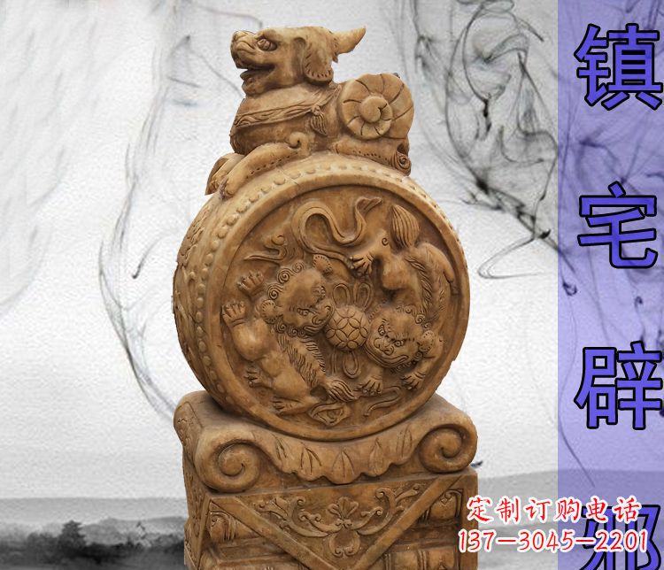 常州仿古貔貅门墩镇宅辟邪石雕