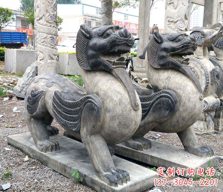 常州工艺精湛的仿古貔貅门口招财石雕