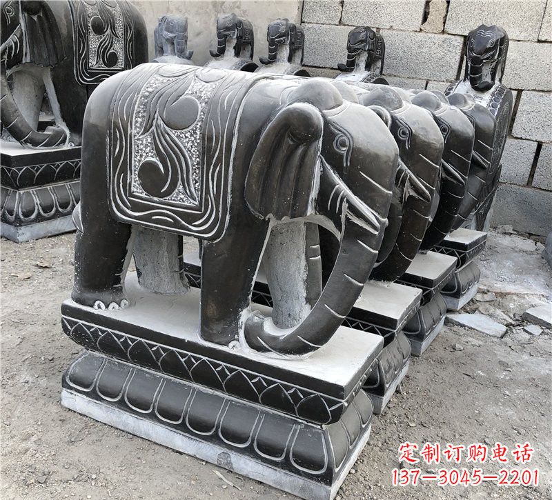 常州仿古青石大象雕塑