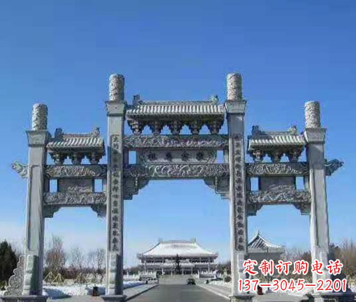 常州领雕仿古三门石牌坊