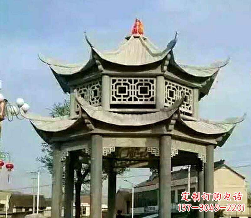 常州仿古石凉亭石雕 (2)