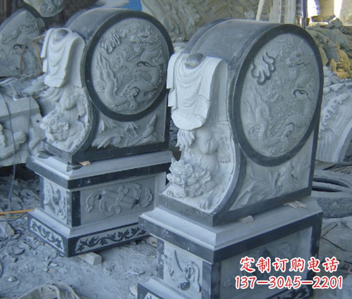 常州仿古石门墩招财抱鼓石