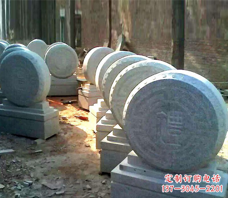 常州仿古石门墩招财抱鼓石石雕 (2)