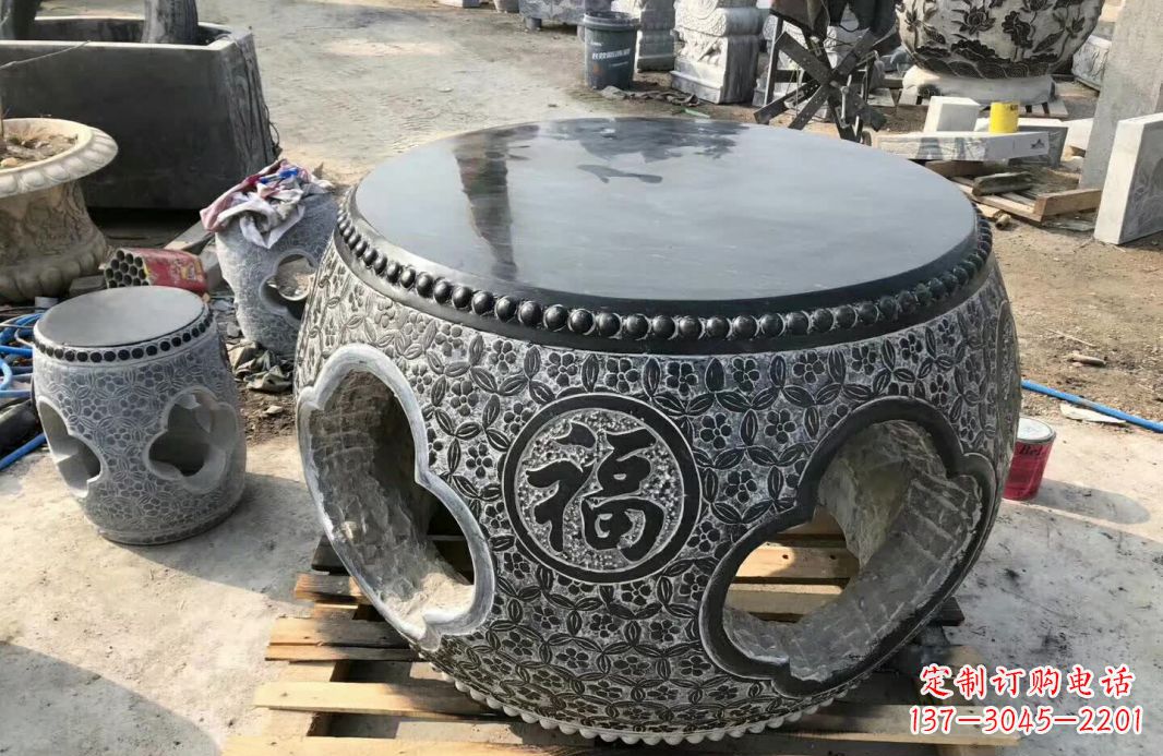 常州中领雕塑 | 精美仿古石桌凳雕塑