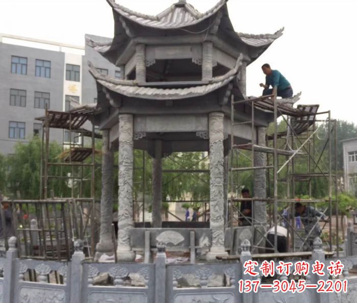 常州仿古双层石雕凉亭