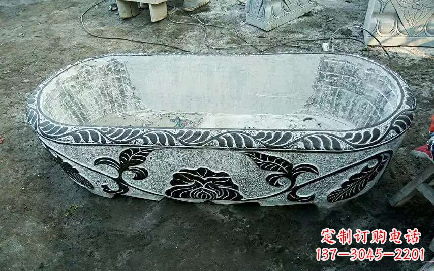 常州风格独特的仿古石头水缸雕塑