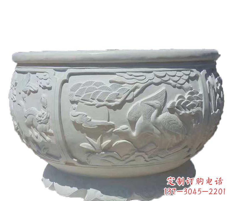 常州精美仿古鱼缸石雕花盆雕塑