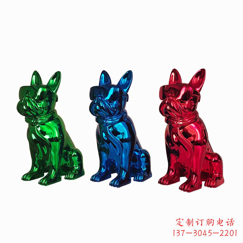 常州仿琉璃斗牛犬生肖狗雕塑