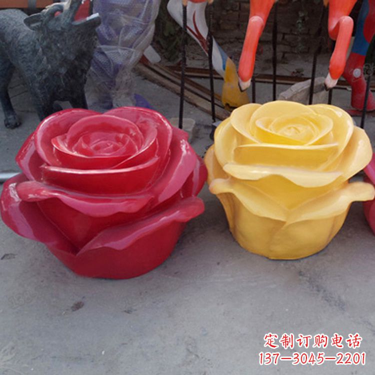 常州精美仿真玻璃钢玫瑰雕塑
