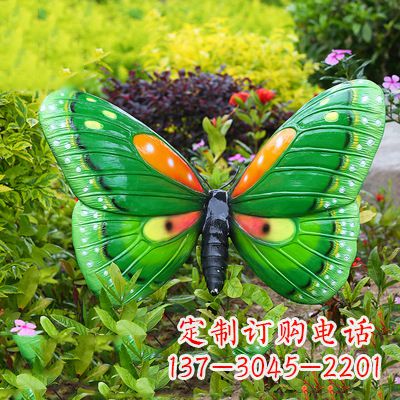 常州精致魅力的绿色蝴蝶雕塑
