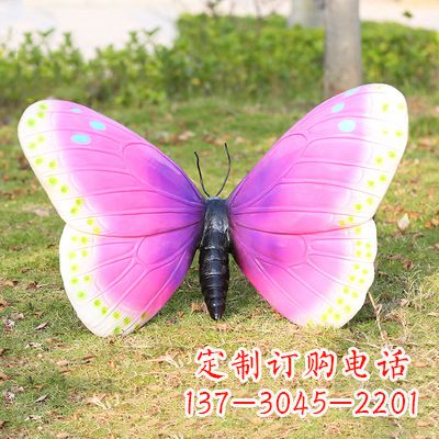 常州紫白色仿真蝴蝶雕塑