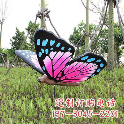 常州仿真蝴蝶_紫蓝黑款100x95x60