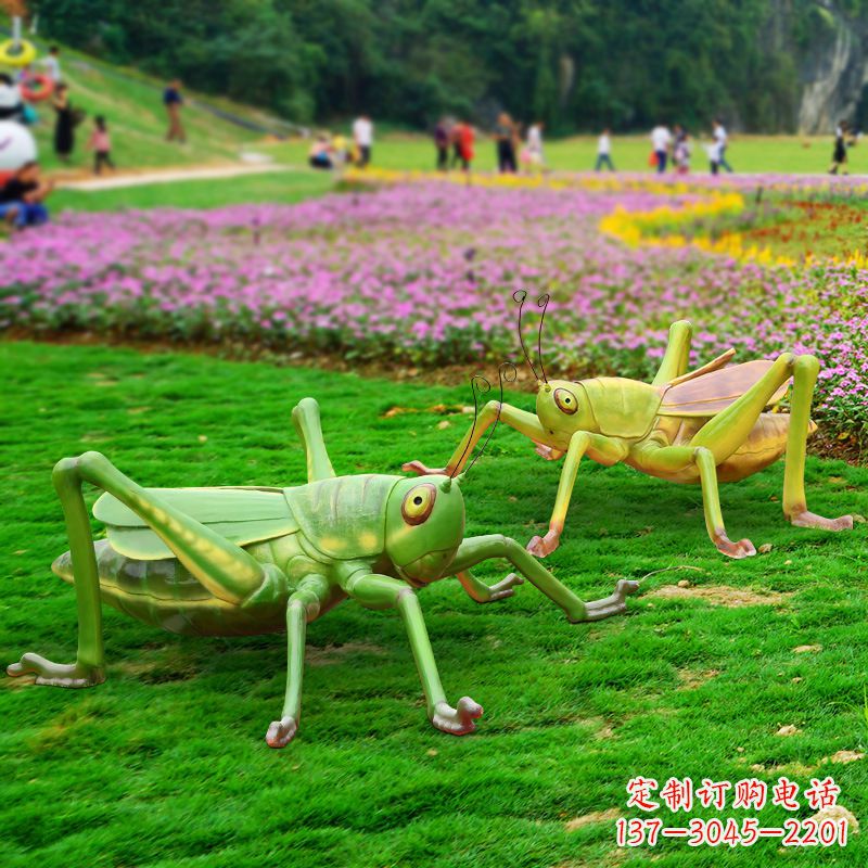 常州仿真蝗虫蚂蚱草坪草丛动物雕塑摆件