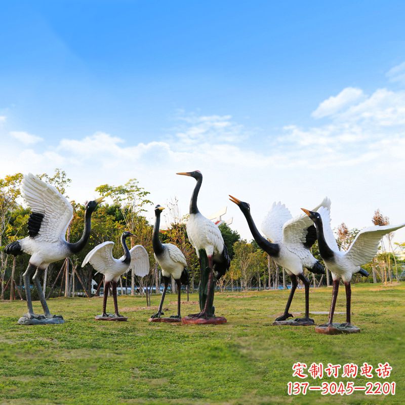 常州仿真仙鹤公园动物雕塑