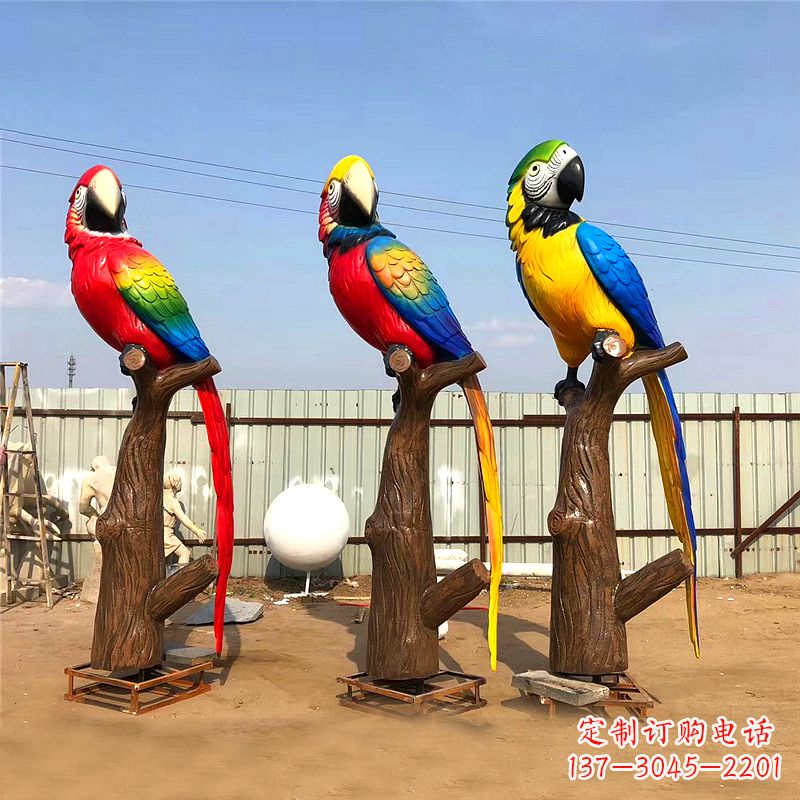 常州玻璃钢鹦鹉雕塑