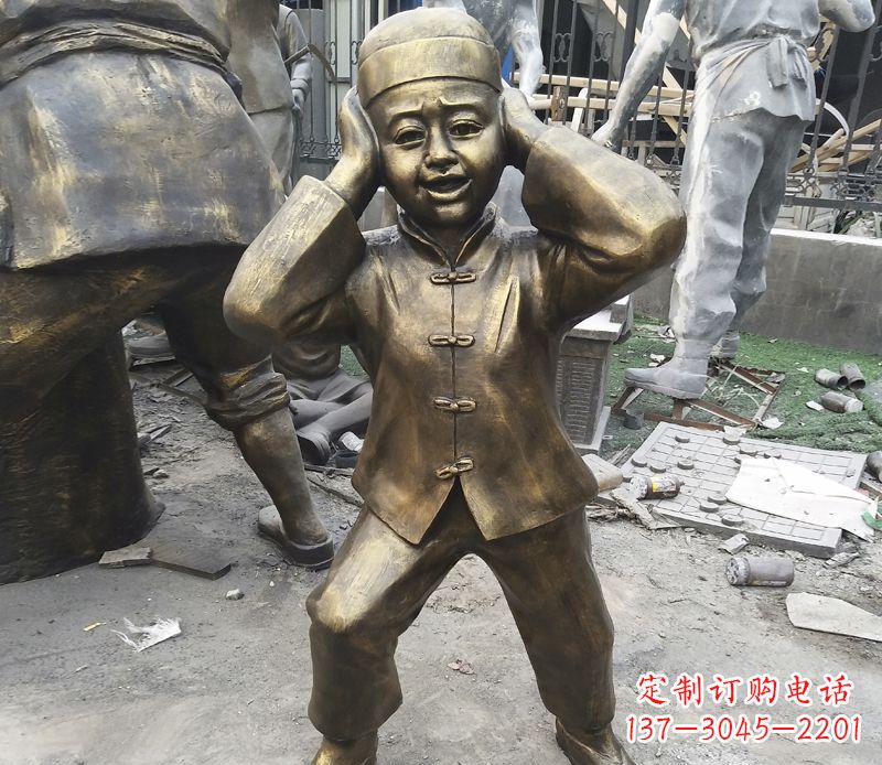 常州儿童放鞭炮铜雕