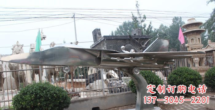 常州中领雕塑精美不锈钢飞机雕塑