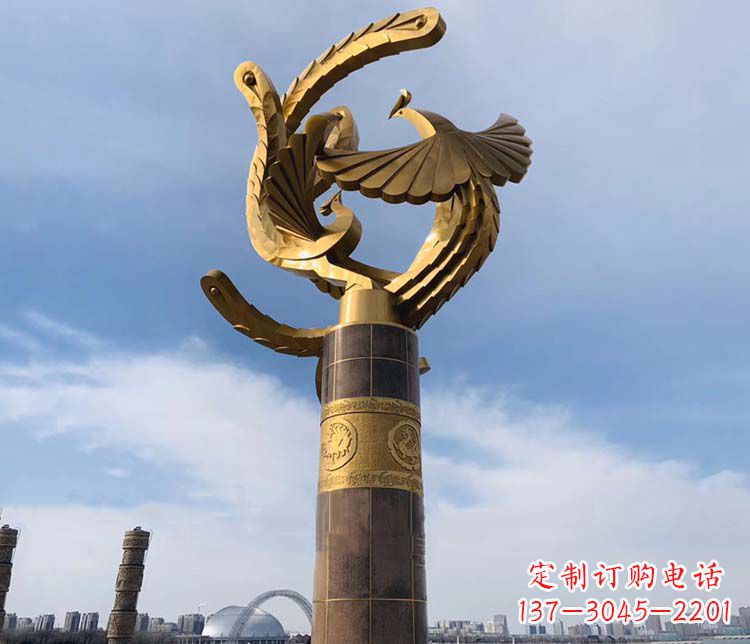 常州凤凰华表铜雕