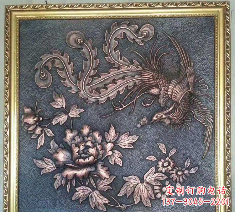 常州凤凰牡丹铜浮雕