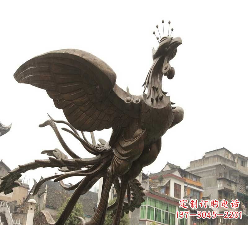 常州凤凰展翅铜雕