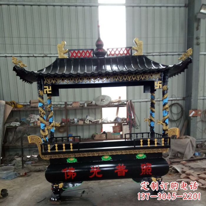 常州精美绝伦的浮雕龙纹铜香炉雕塑
