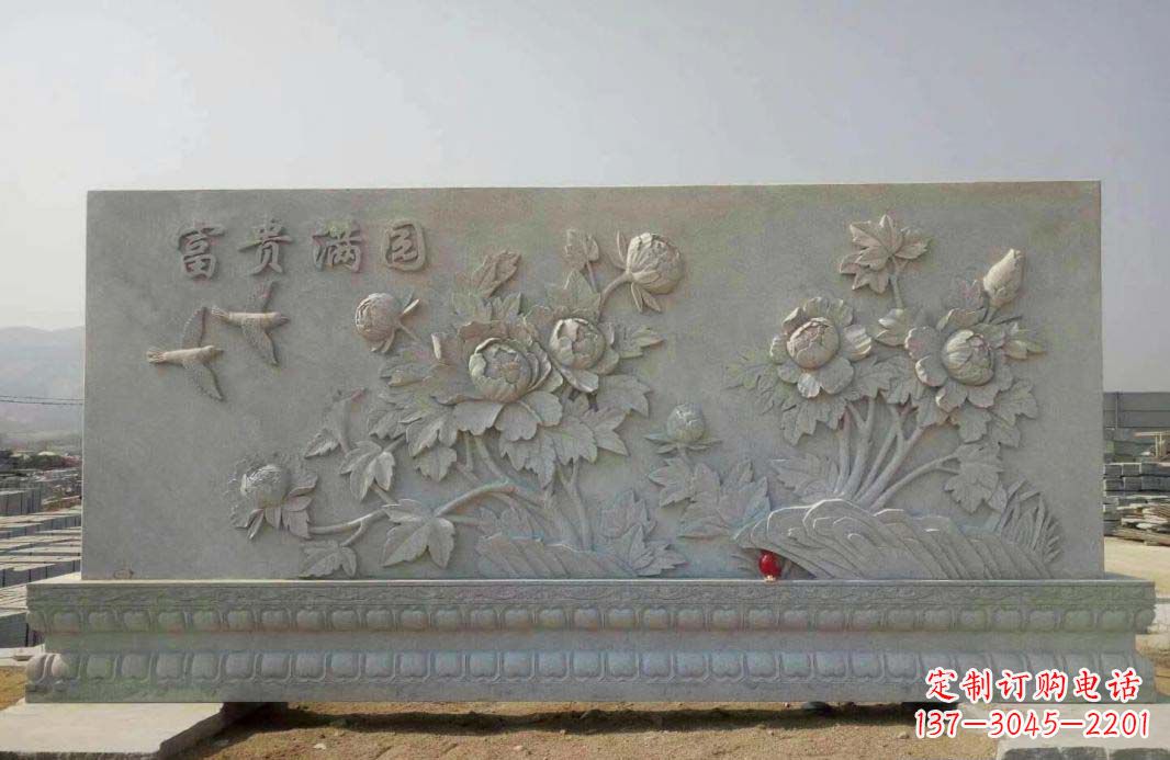 常州富贵满园·牡丹花石雕塑