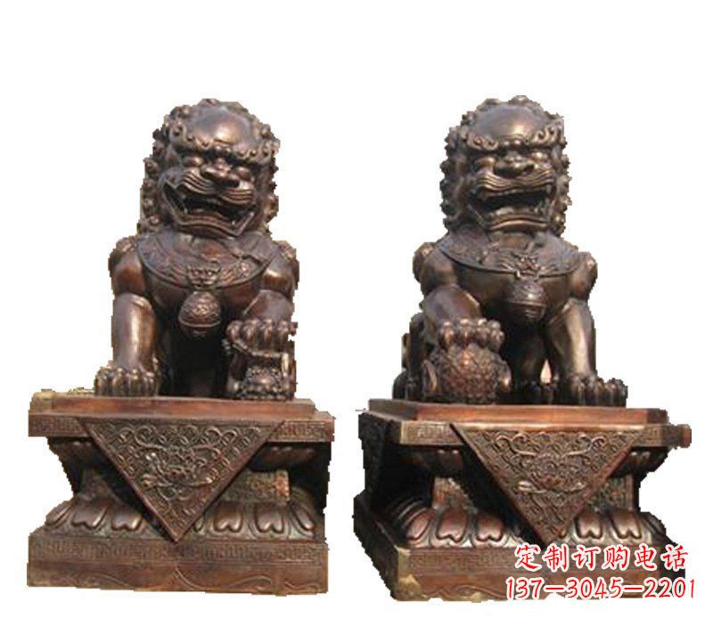 常州公司汇丰狮子铜雕塑摆件 (2)