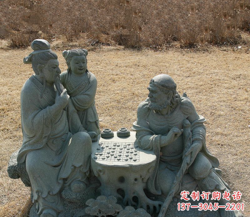 常州八仙下棋铜雕塑