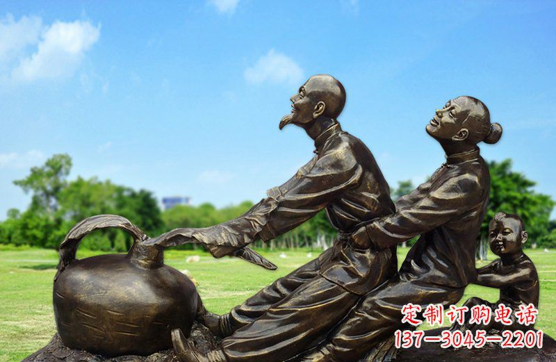 常州和谐之美,铜雕萝卜雕塑