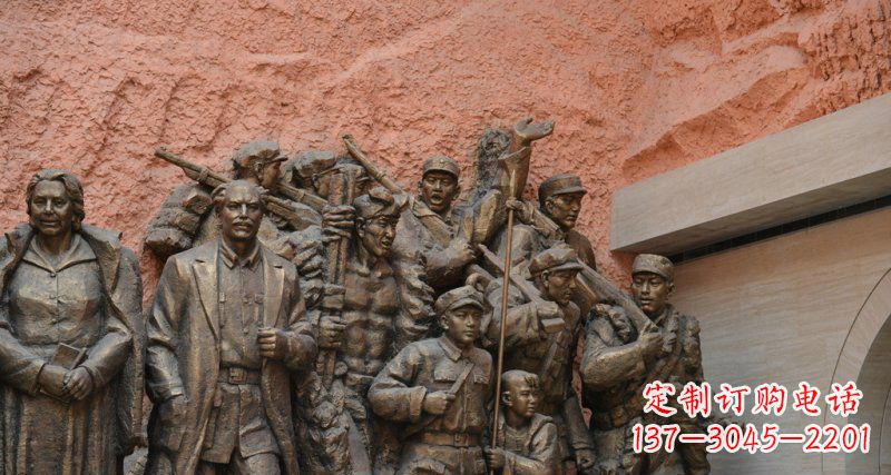 常州公园白求恩与八路军景观铜雕