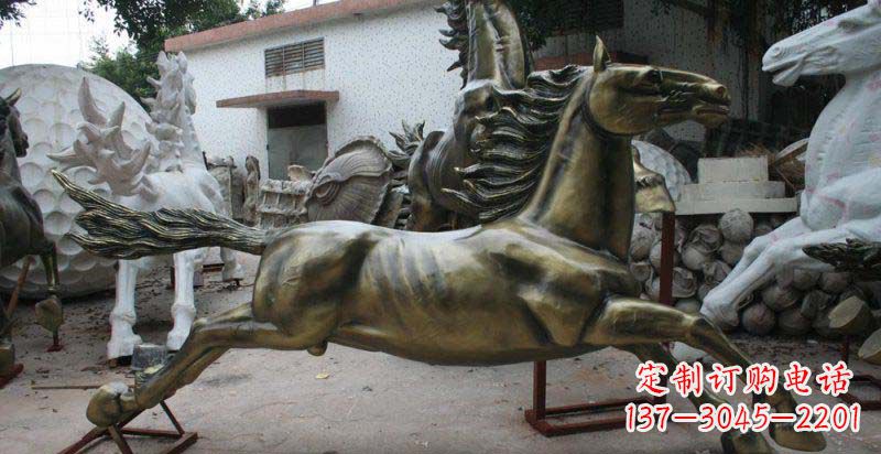 常州公园奔跑的马动物铜雕