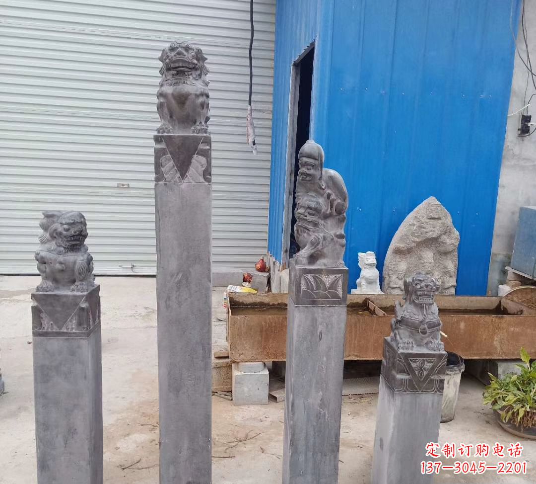 常州公园别墅仿古狮子拴马桩