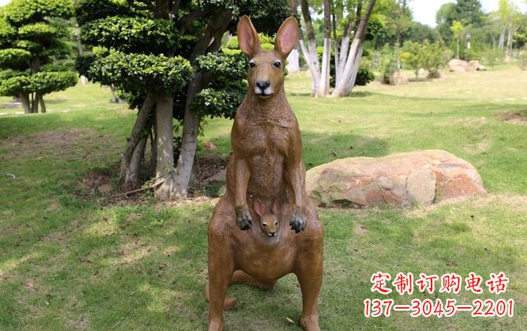 常州公园玻璃钢仿真袋鼠雕塑