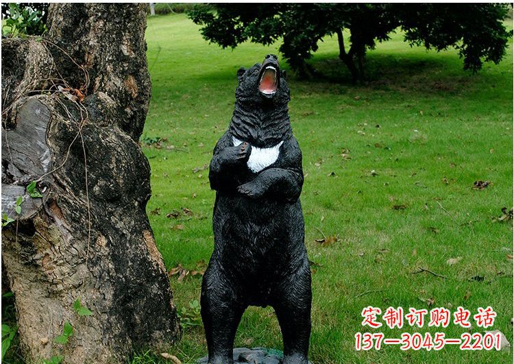 常州公园玻璃钢仿真黑熊雕塑