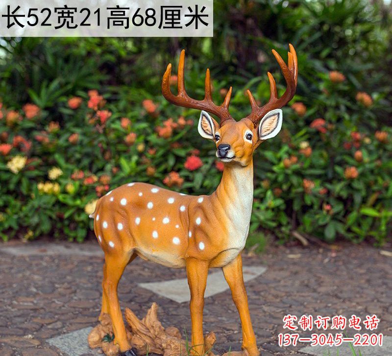 常州精美制作玻璃钢仿真梅花鹿雕塑