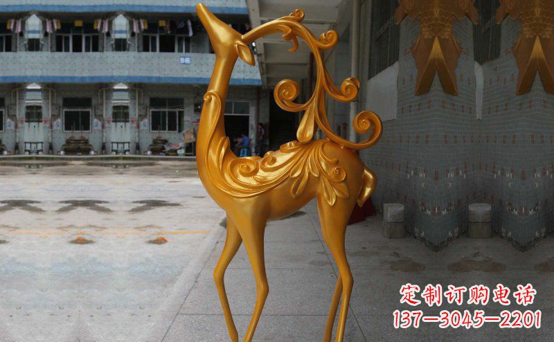 常州玻璃钢小鹿雕塑,装饰公园美景